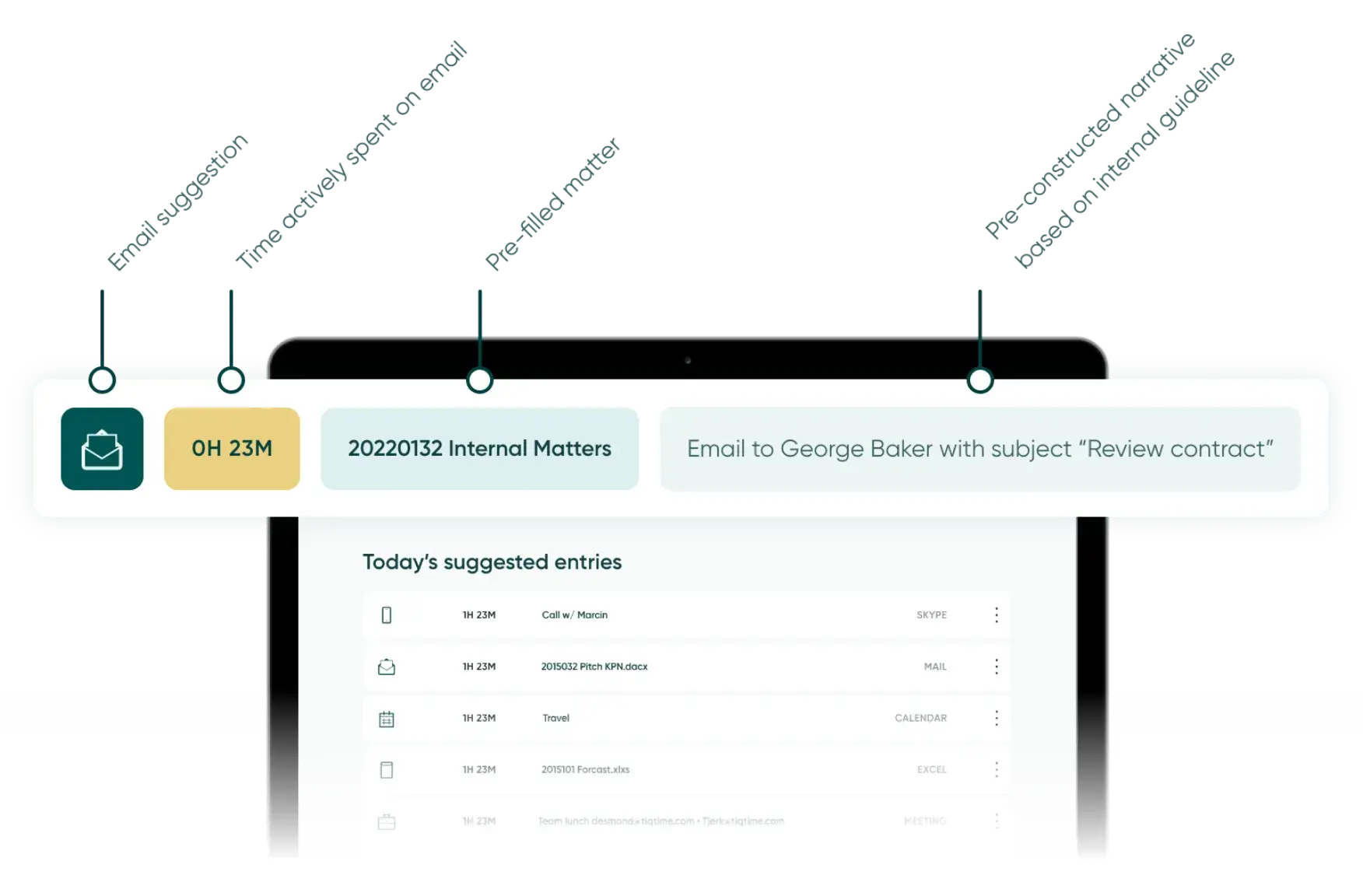 TIQ Time automated time capture interface